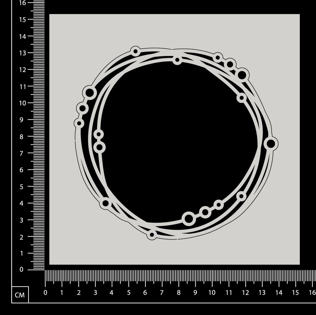 Distressed Circle with Beads - White Chipboard