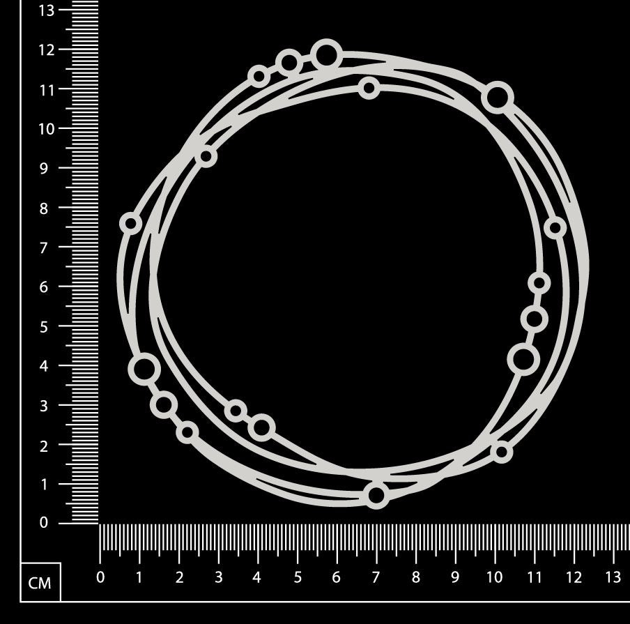 Distressed Circle with Beads - White Chipboard