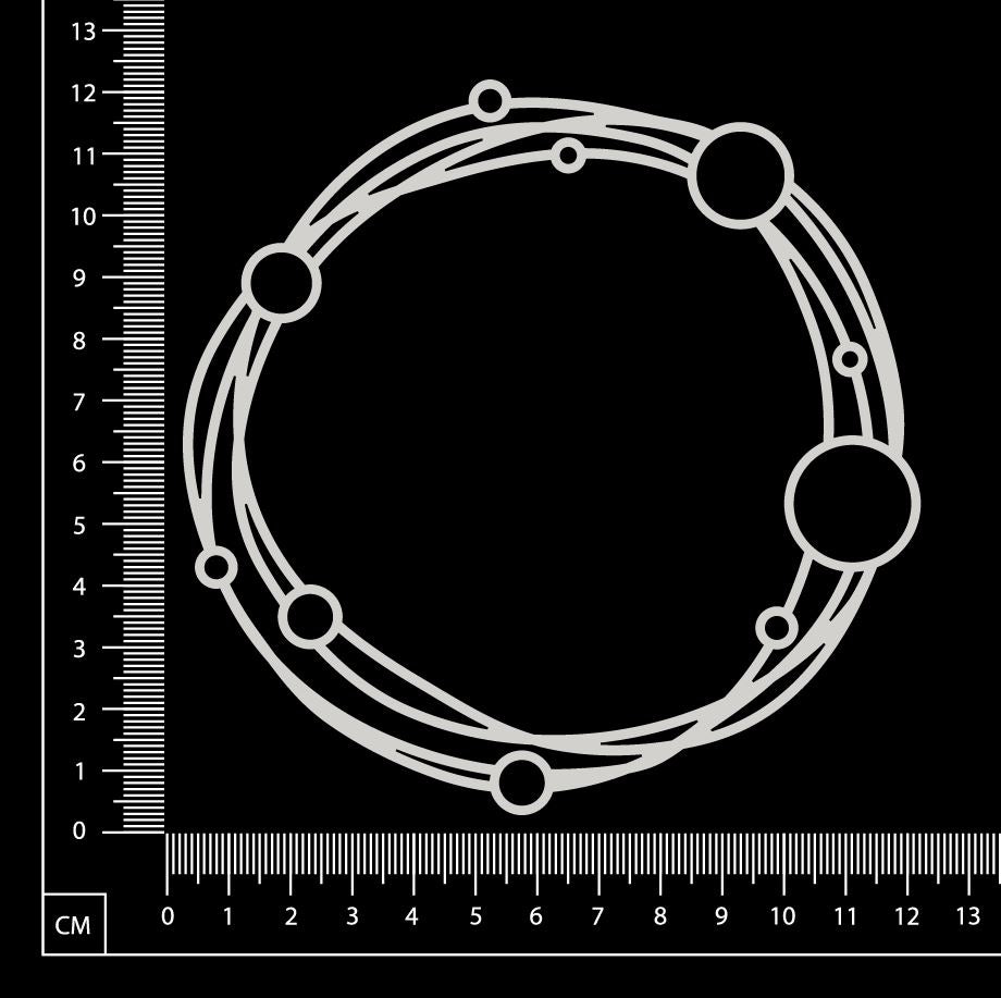 Distressed Circle with Bubbles - White Chipboard