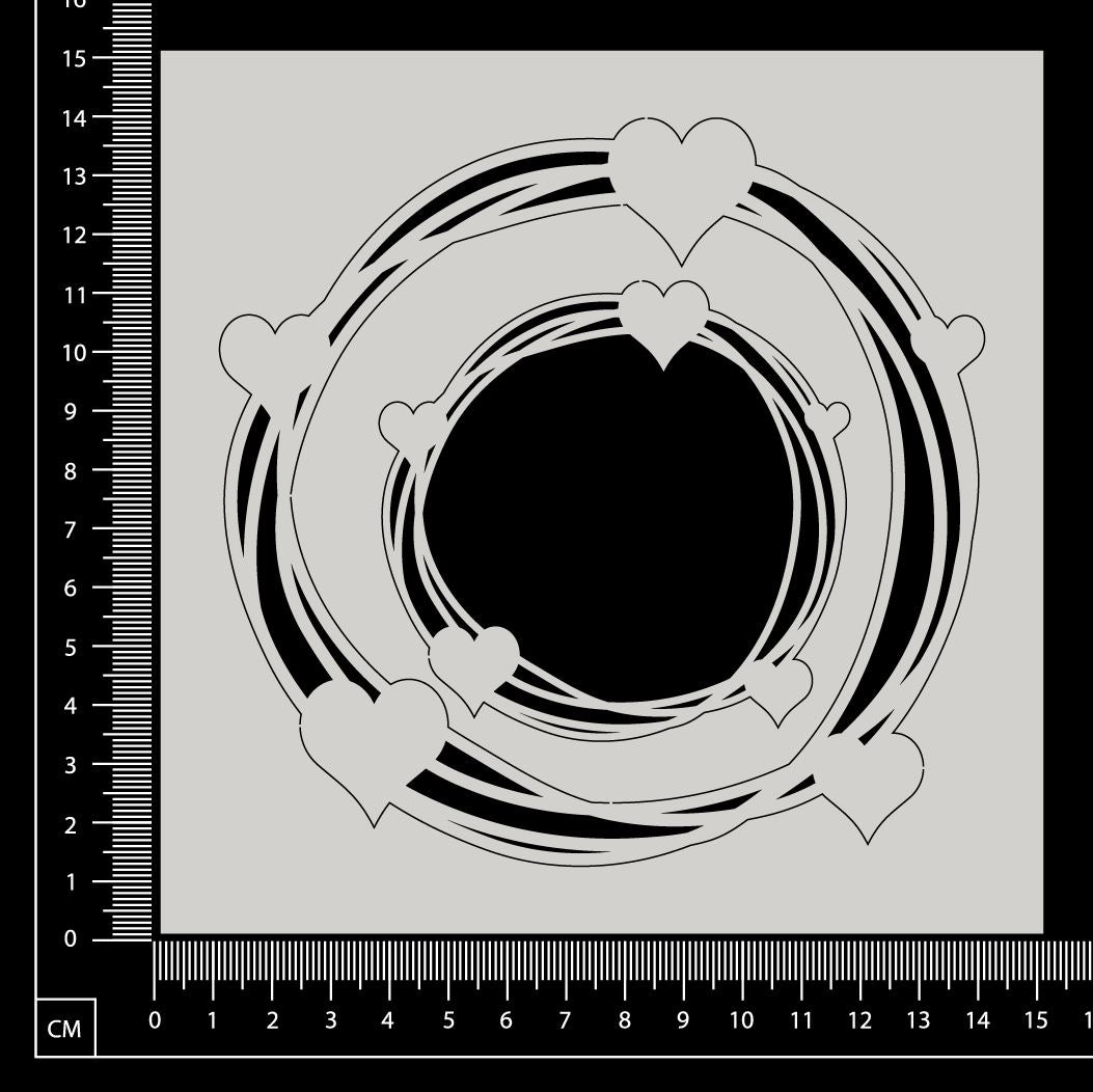 Distressed Circle with Hearts Set - White Chipboard