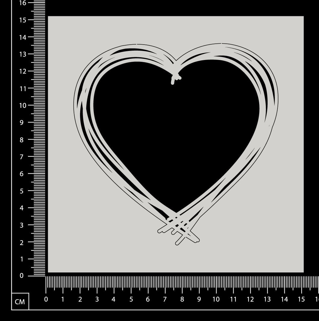 Distressed Heart - White Chipboard