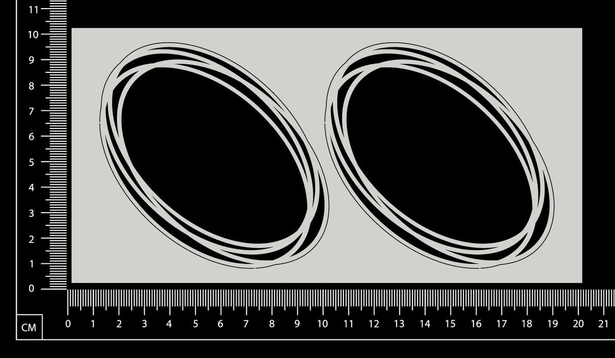 Distressed Ovals - Small - White Chipboard