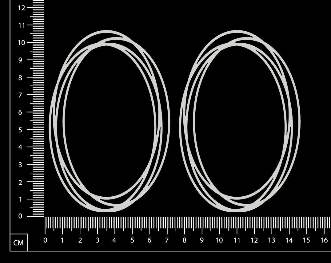 Distressed Ovals - Small - White Chipboard