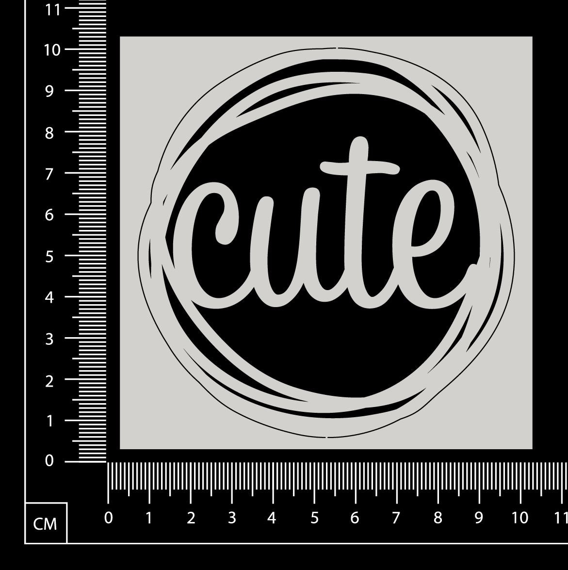 Distressed Word Circle - Cute - White Chipboard