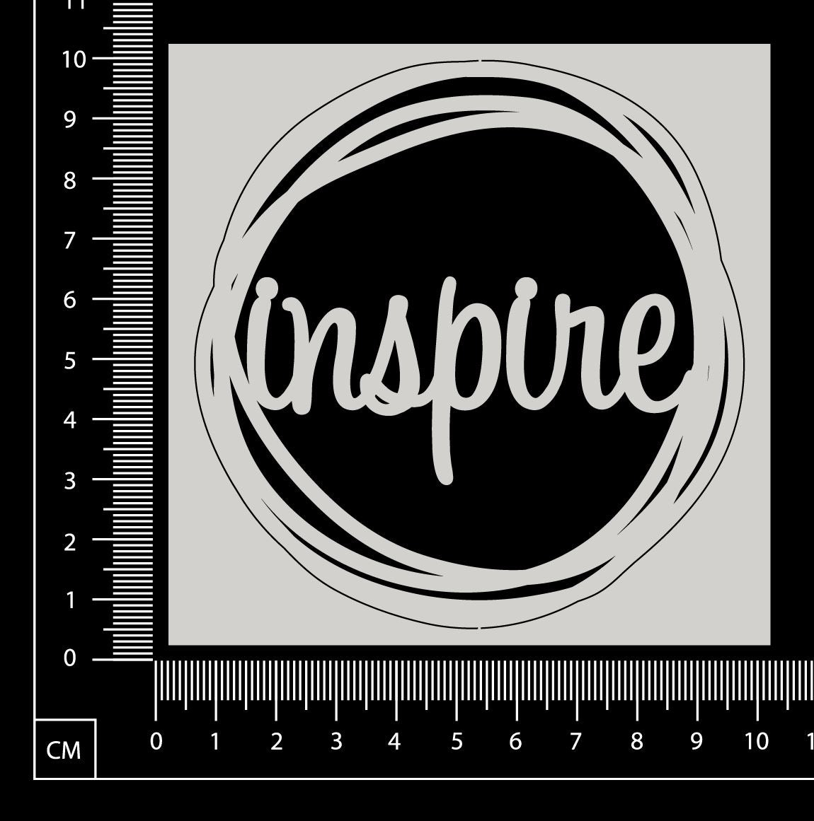 Distressed Word Circle - Inspire - White Chipboard