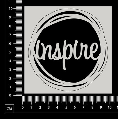 Distressed Word Circle - Inspire - White Chipboard