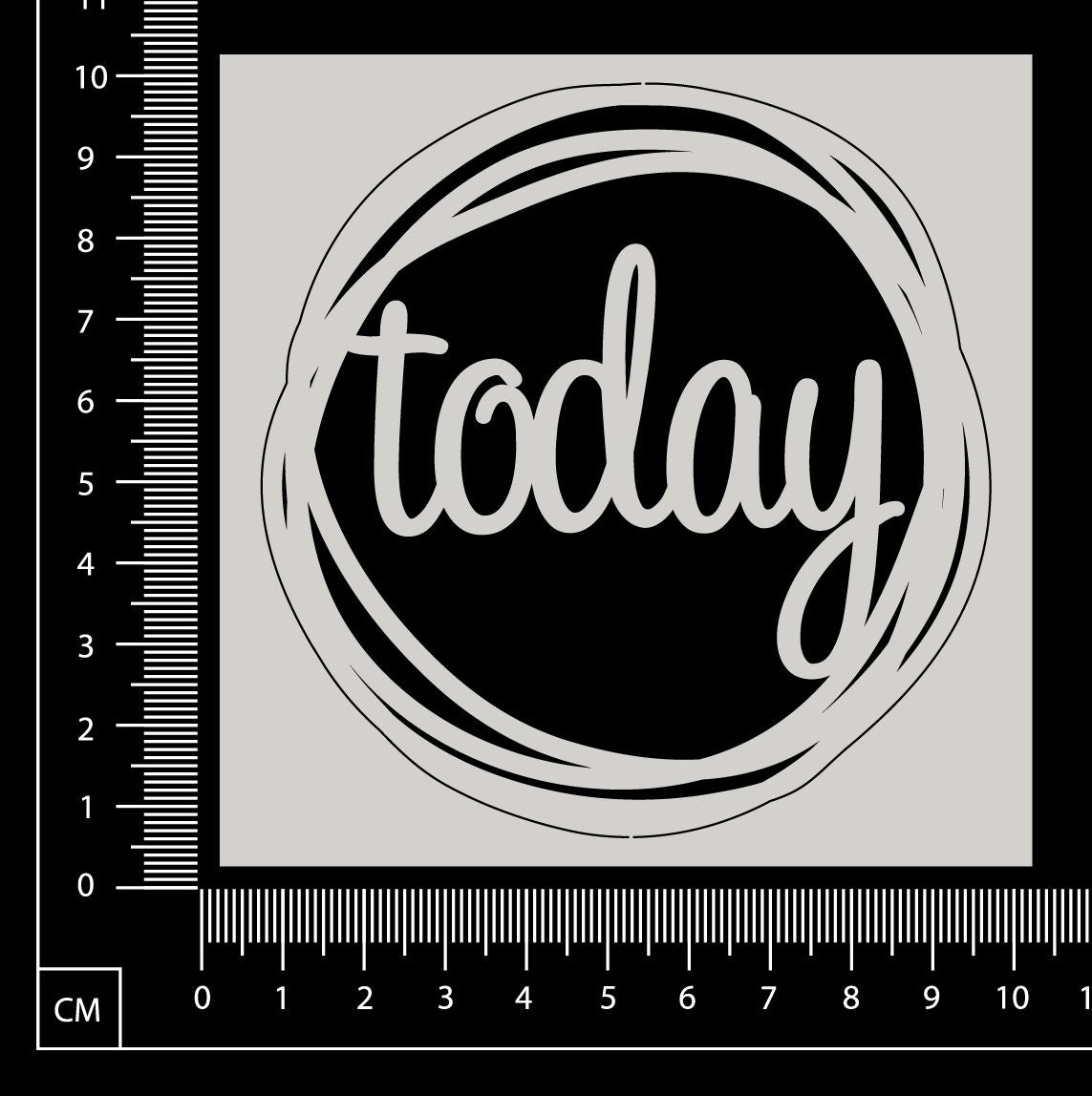 Distressed Word Circle - Today - White Chipboard