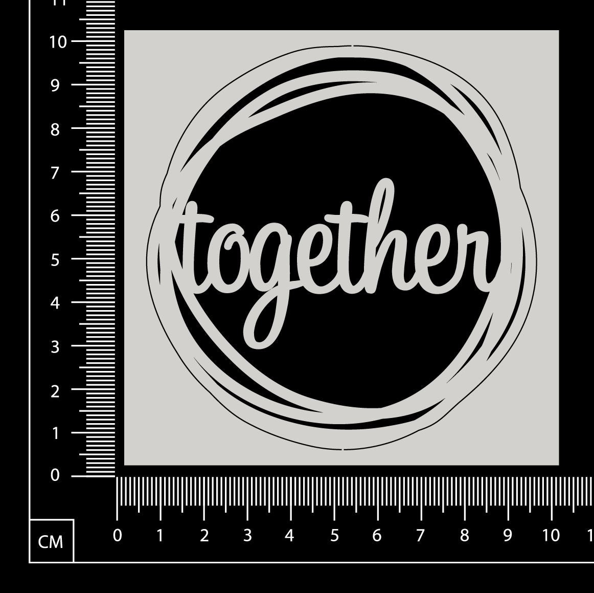 Distressed Word Circle - Together  - White Chipboard