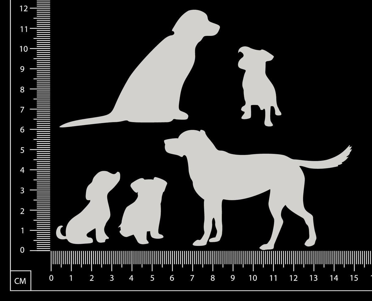 Dogs Set - White Chipboard