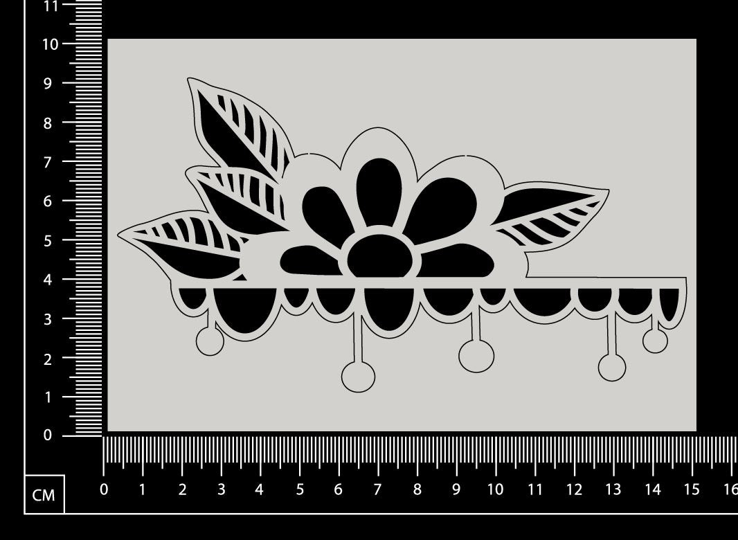 Doodle Flower Border - White Chipboard