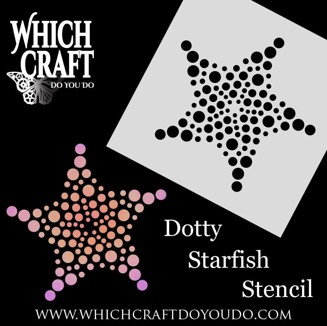 Dotty Starfish - Stencil - 150mm x 150mm