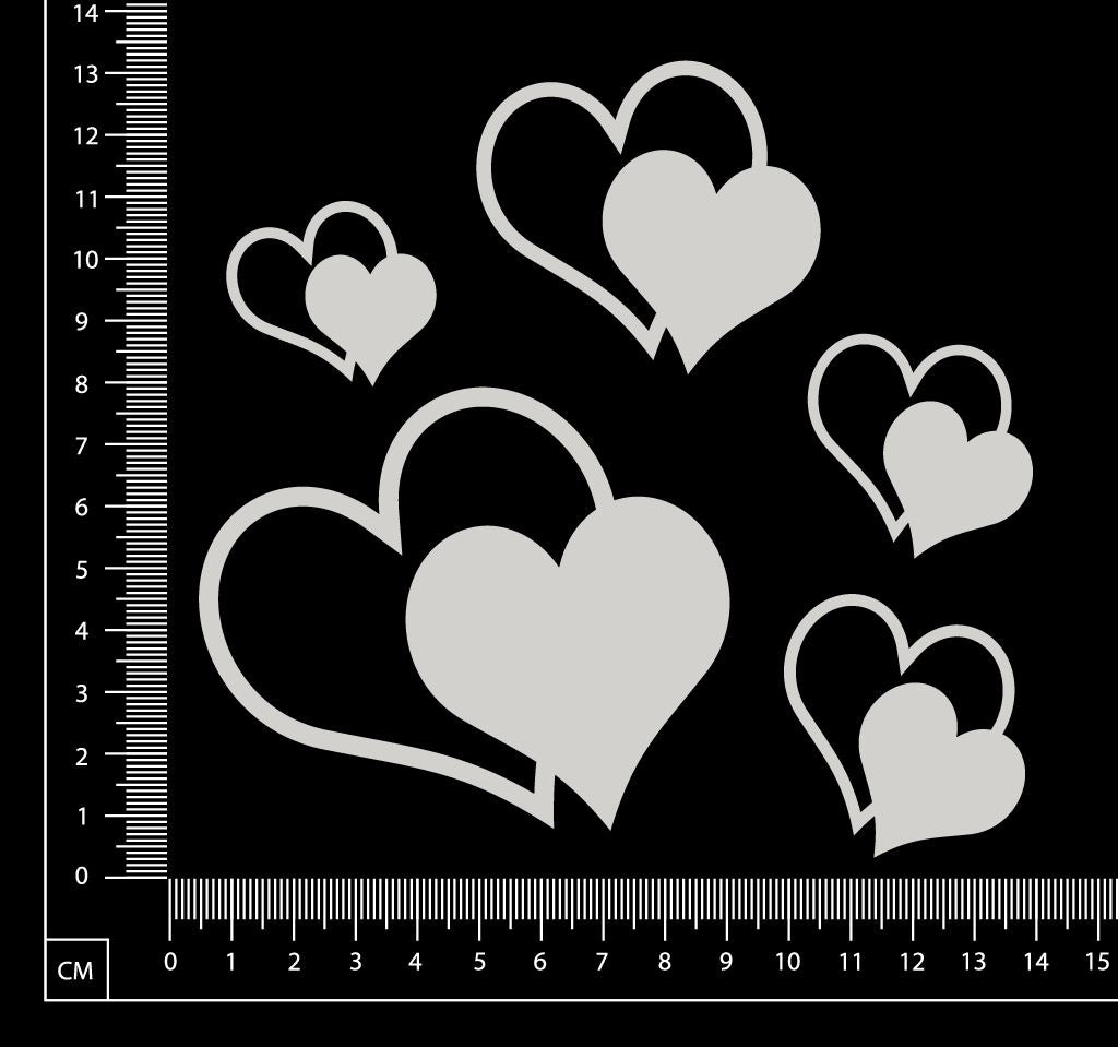Double Hearts - White Chipboard