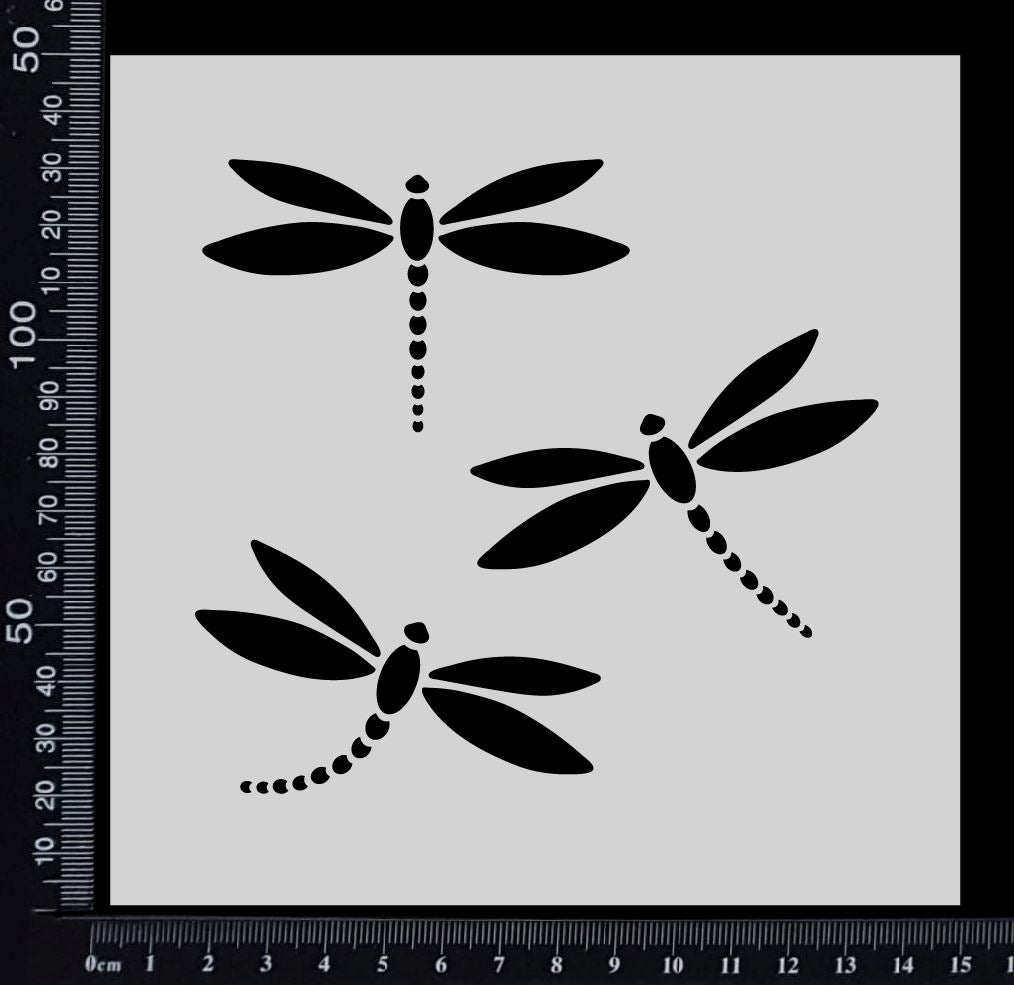 Dragonflies - B - Stencil - 150mm x 150mm