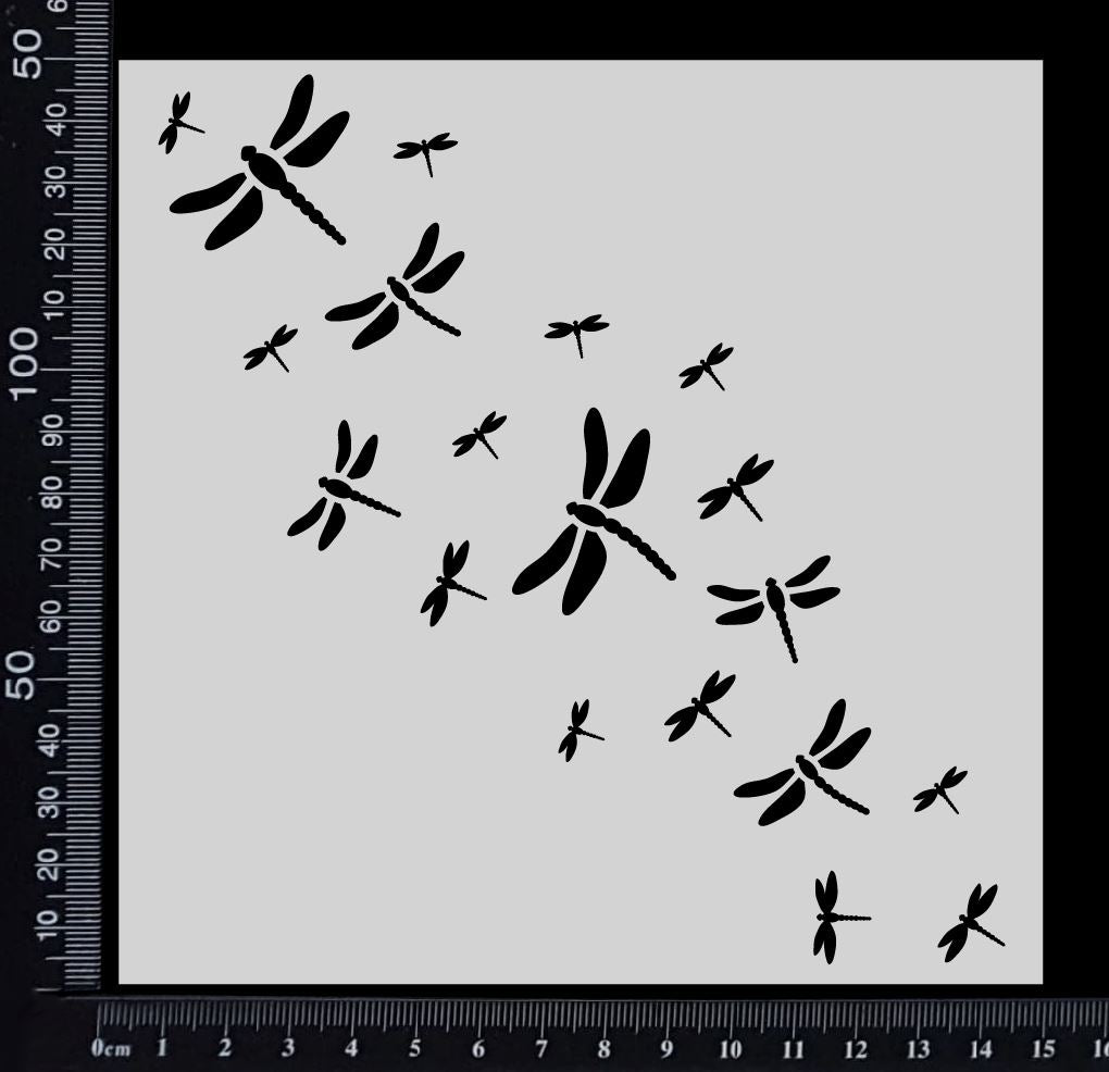 Dragonfly Trail - Stencil - 150mm x 150mm