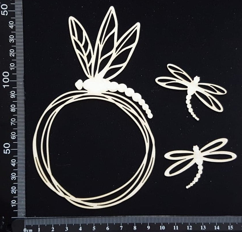 Dragonfly Frame - D - Small - White Chipboard