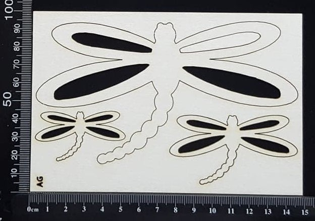 Dragonfly Set - AG - White Chipboard