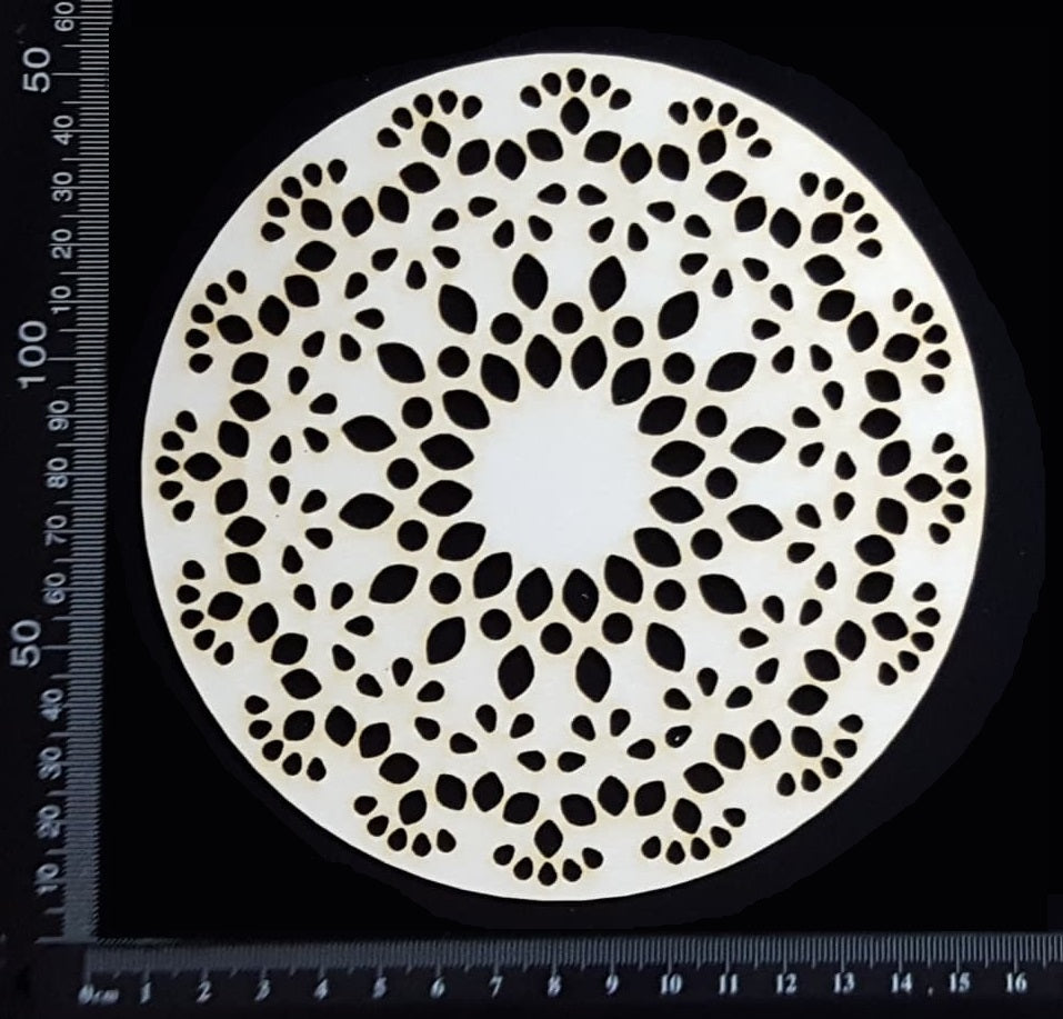 Dream Disc - Lace Doily - Medium - White Chipboard