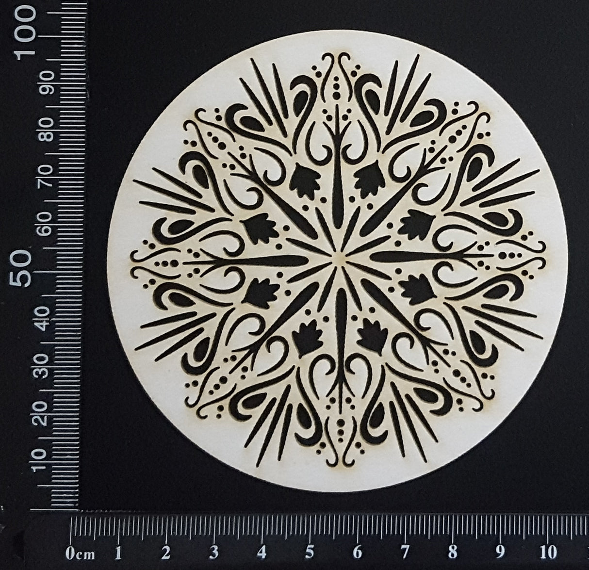 Dream Disc - Sundial Mandala - Small - White Chipboard