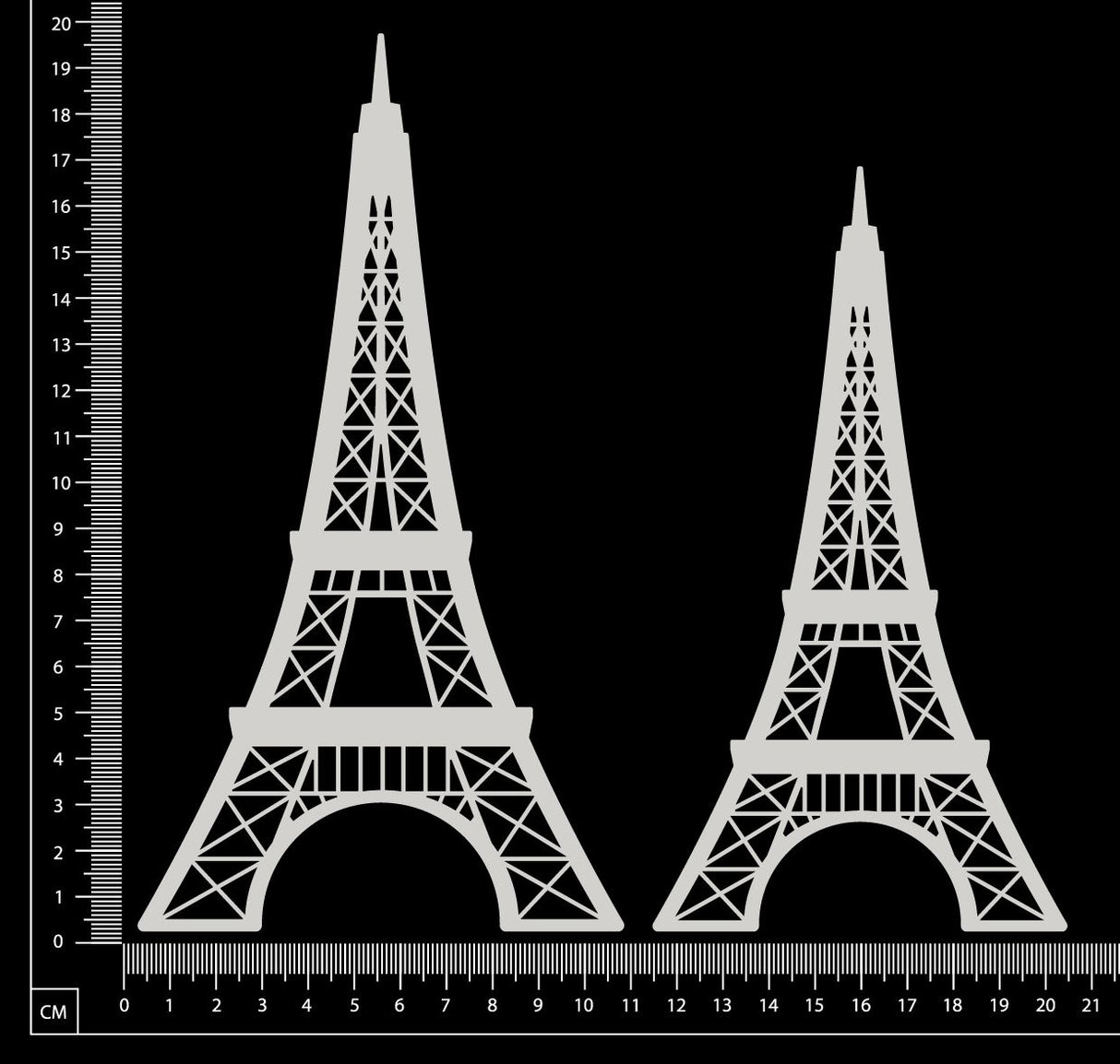 Eiffel Tower Set - Large - White Chipboard