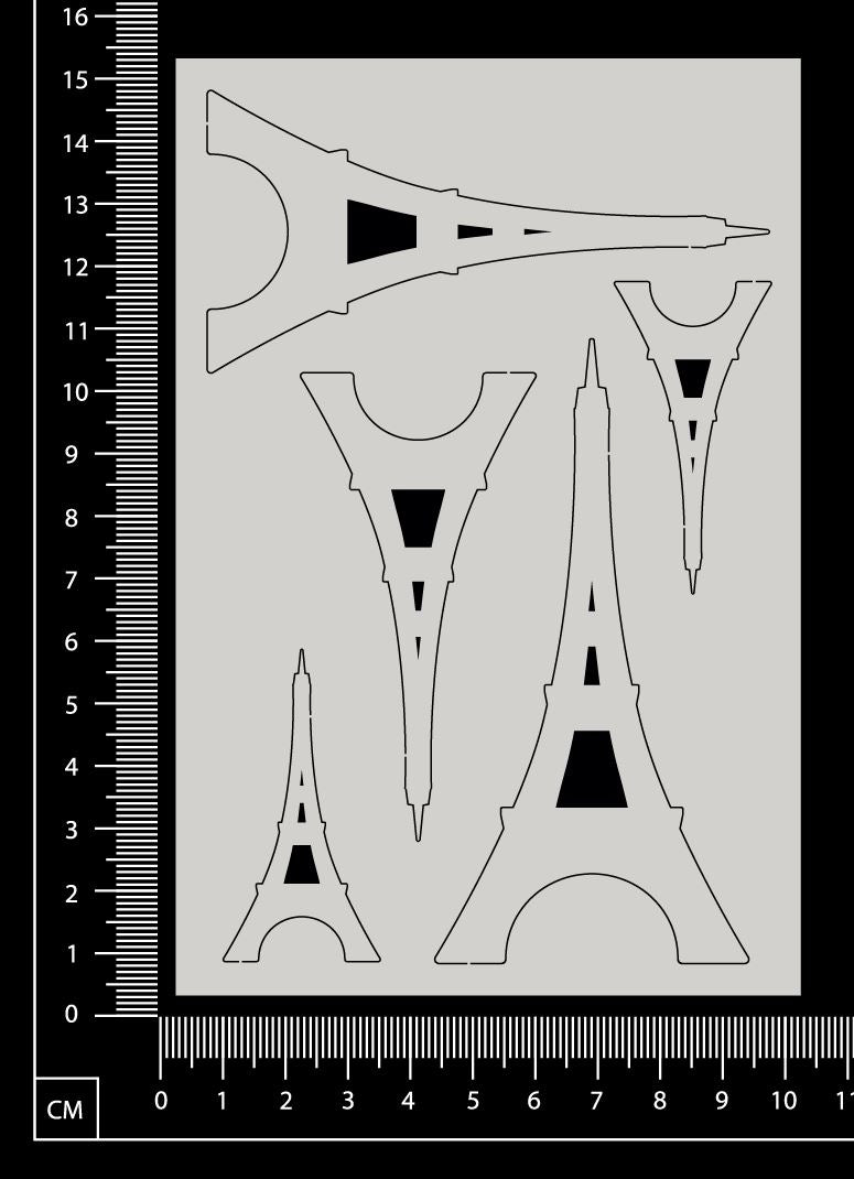 Eiffel Tower Set - White Chipboard