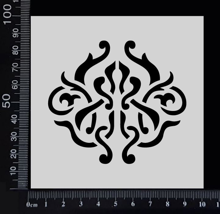 Elegant Flourish - Stencil - 100mm x 100mm