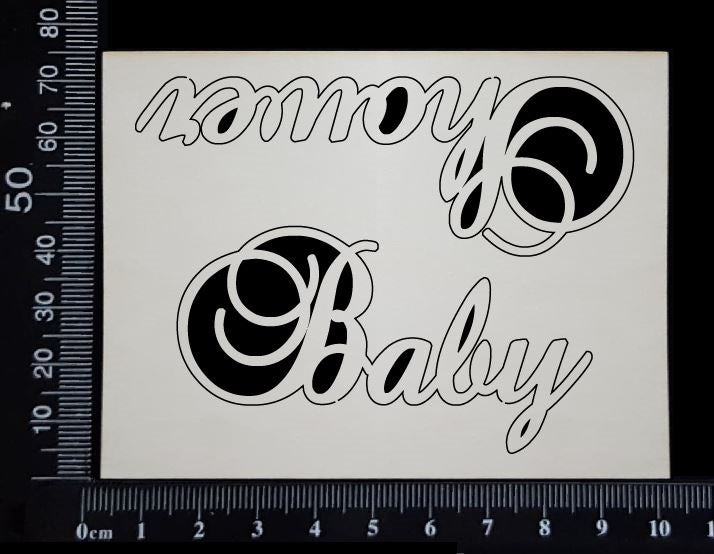 Elegant Word Set - Baby Shower - White Chipboard