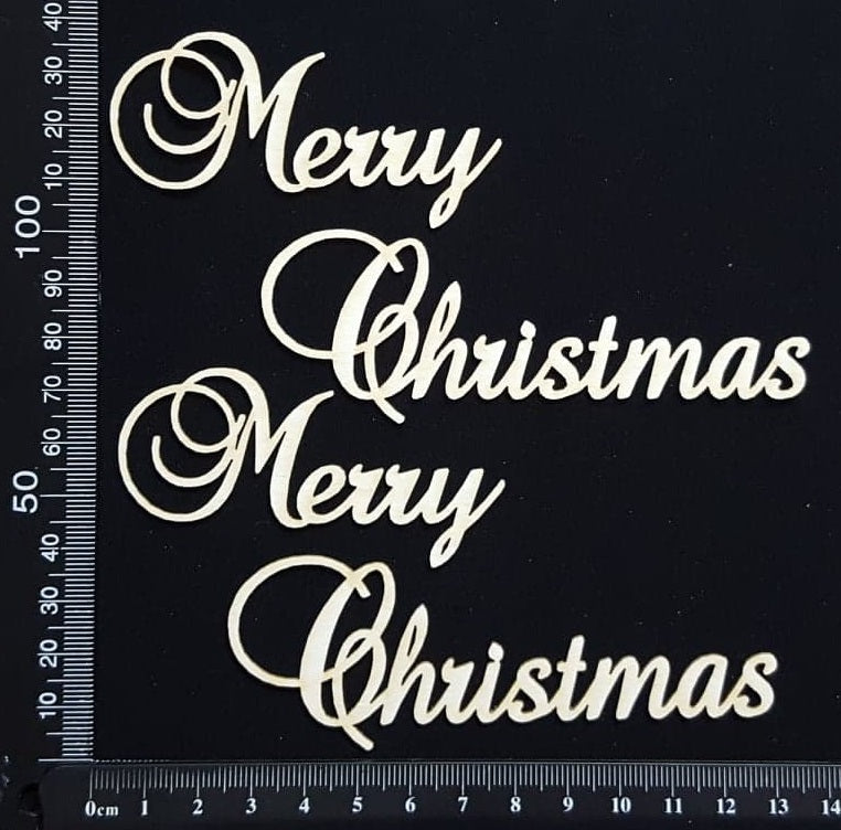 Elegant Word Set - Merry Christmas - White Chipboard