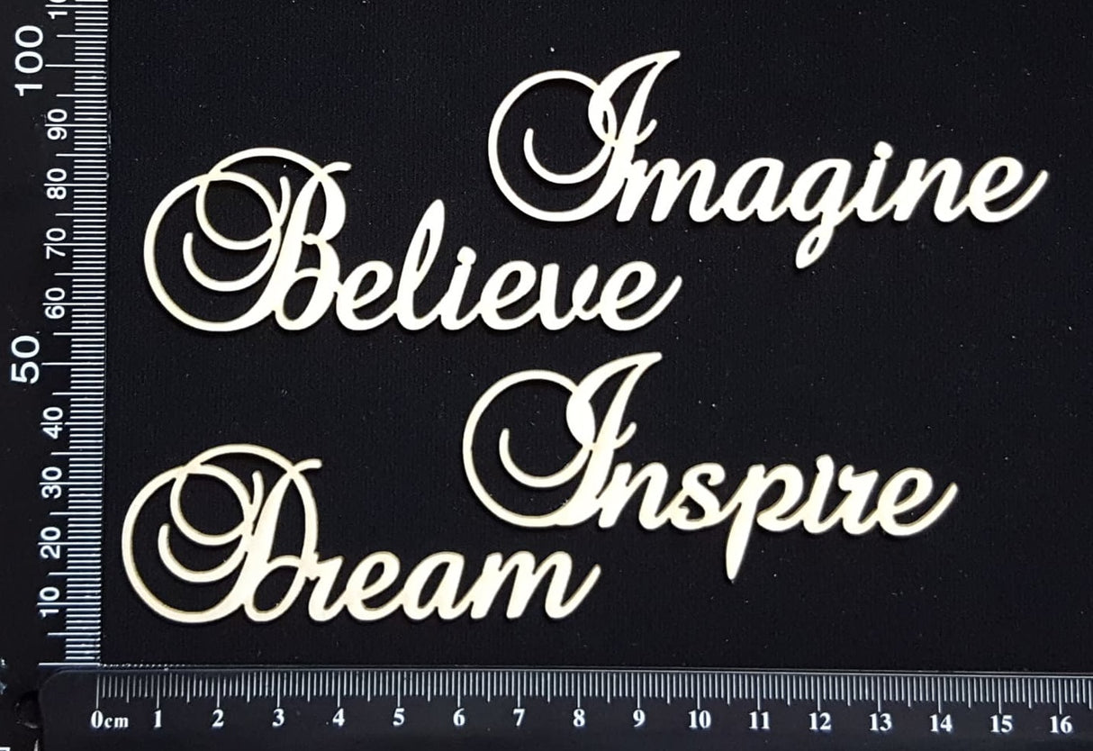 Elegant Word Set - Mixed Set C - White Chipboard