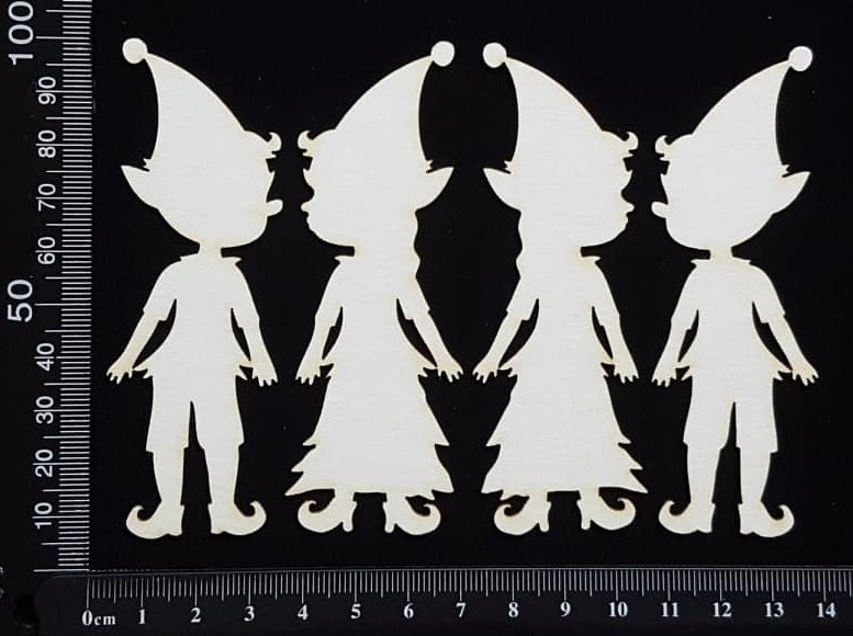 Christmas Elves - White Chipboard