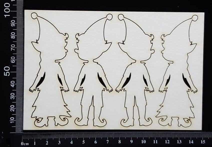 Christmas Elves - White Chipboard
