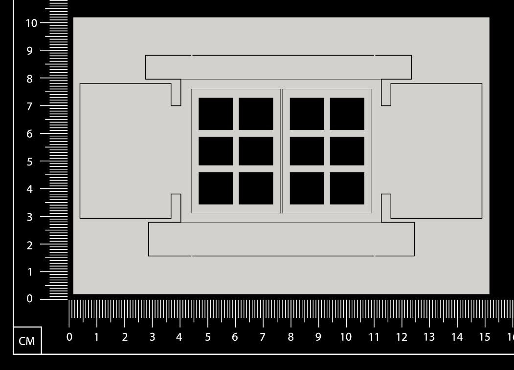Engraved Window - A - Large - White Chipboard