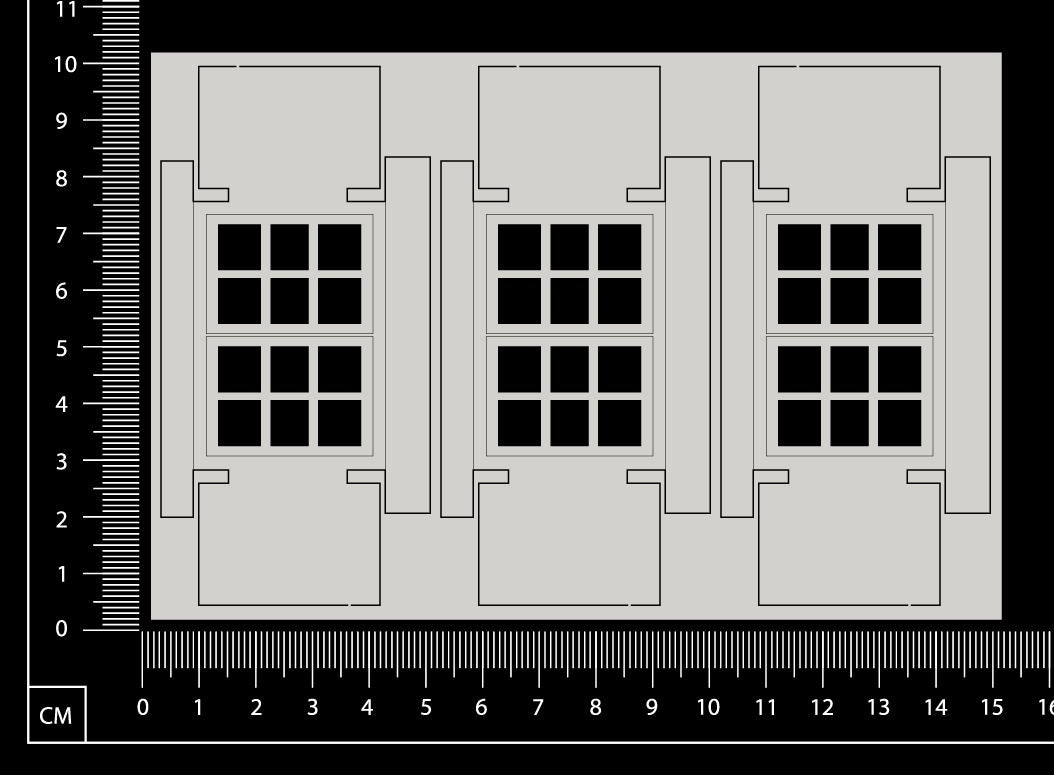 Engraved Windows - A - Medium - White Chipboard