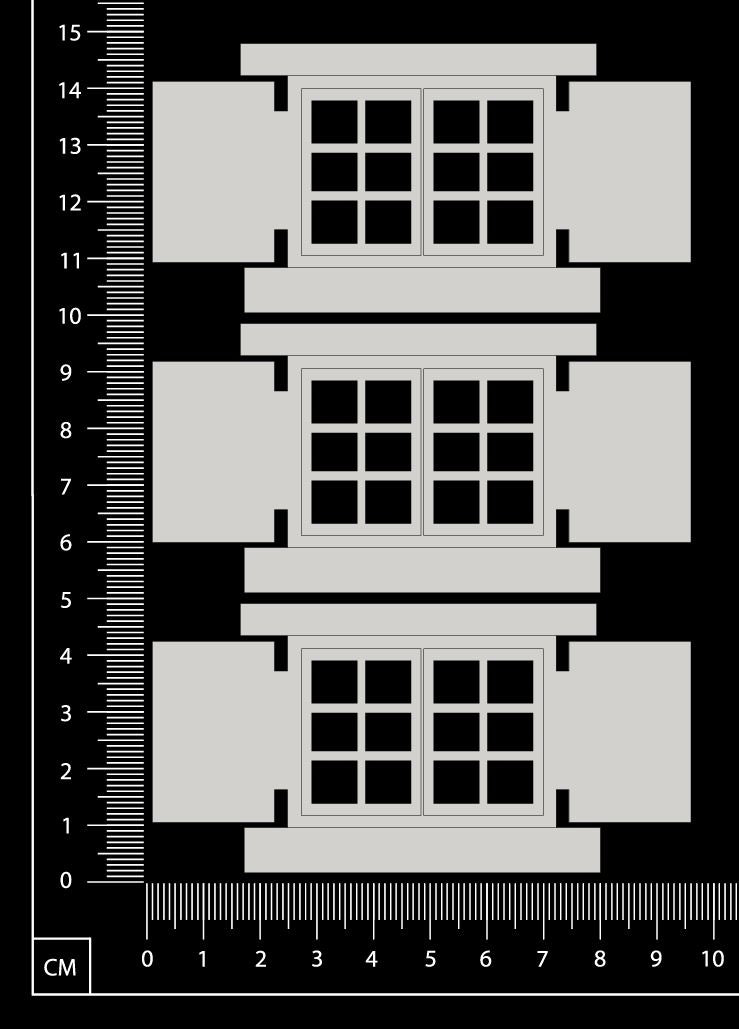 Engraved Windows - A - Medium - White Chipboard