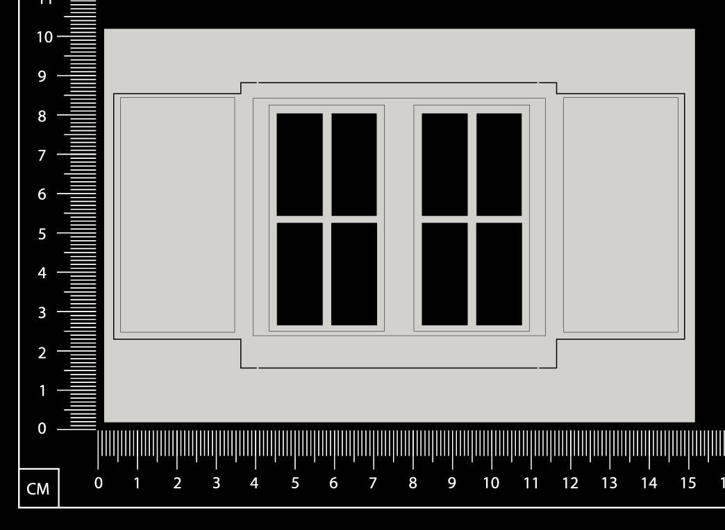 Engraved Window - B - Large - White Chipboard