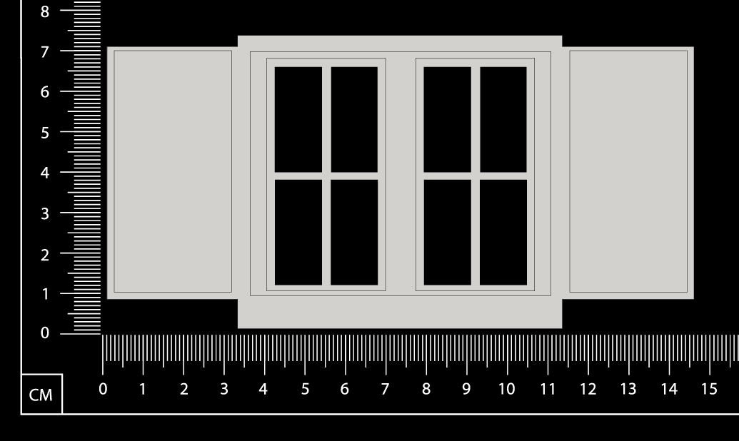 Engraved Window - B - Large - White Chipboard