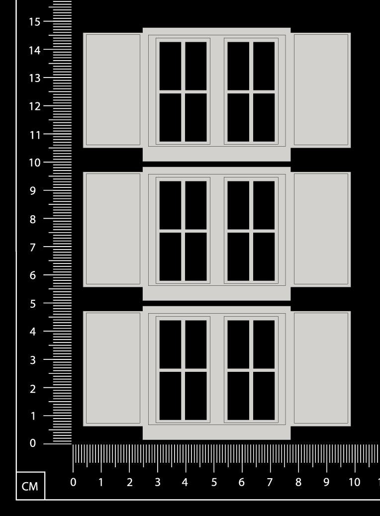 Engraved Windows - B - Medium - White Chipboard