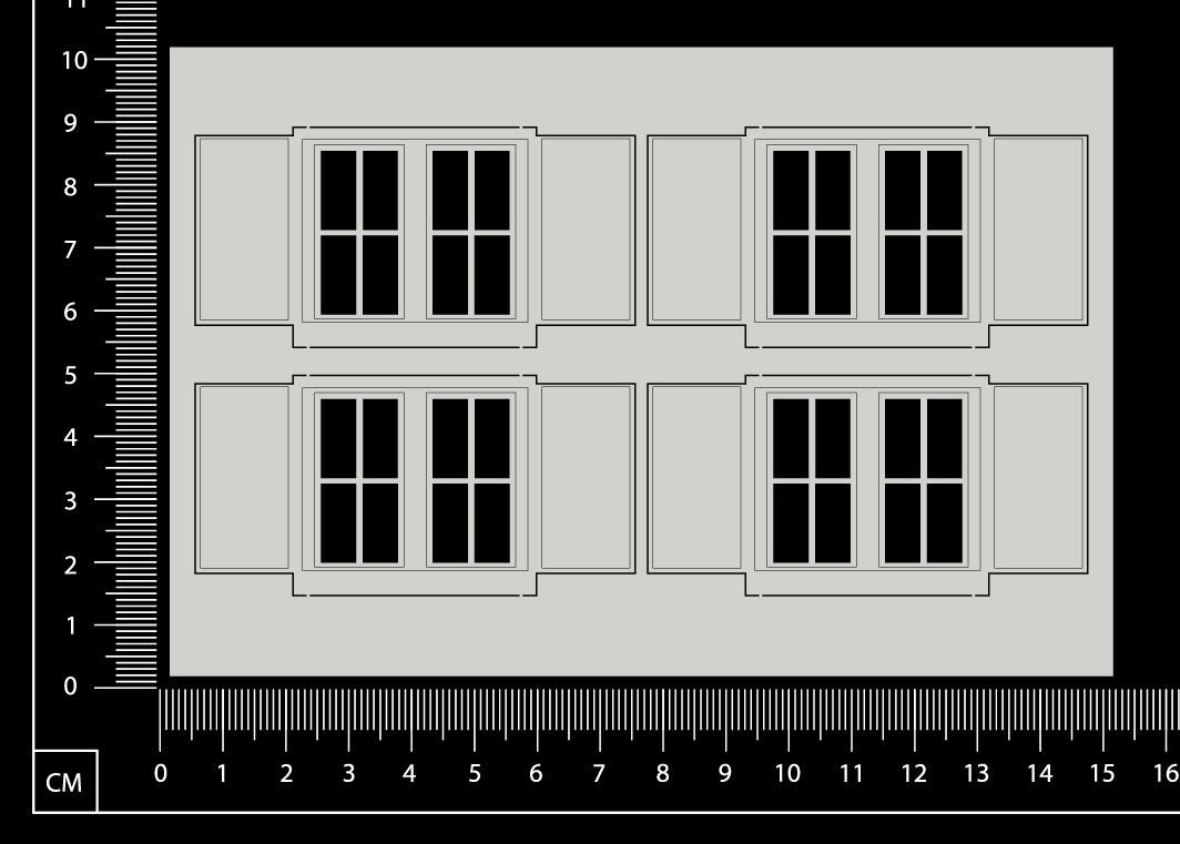 Engraved Windows - B - Small - White Chipboard