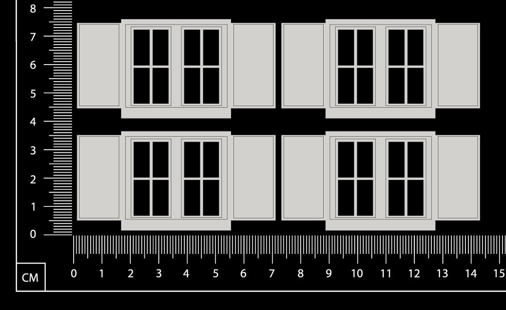 Engraved Windows - B - Small - White Chipboard