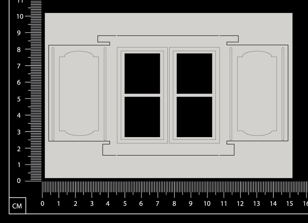 Engraved Window - C - Large - White Chipboard