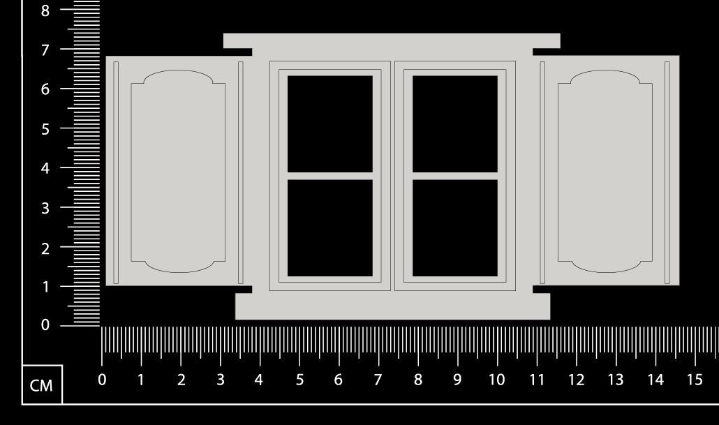 Engraved Window - C - Large - White Chipboard