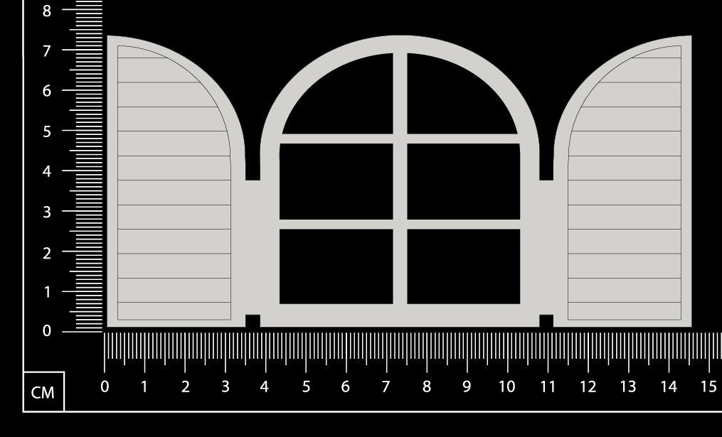 Engraved Window - D - Large - White Chipboard