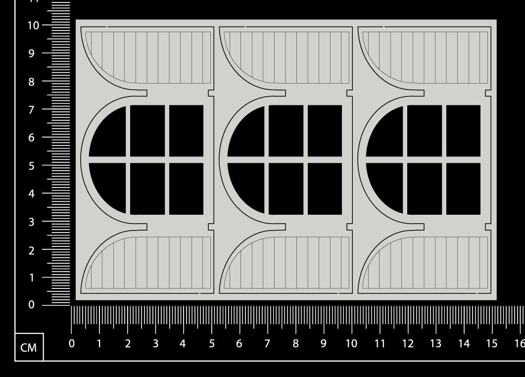 Engraved Windows - D - Medium - White Chipboard