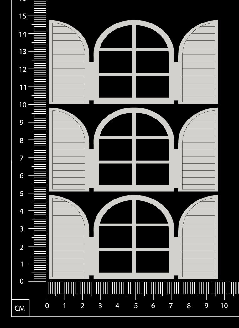 Engraved Windows - D - Medium - White Chipboard