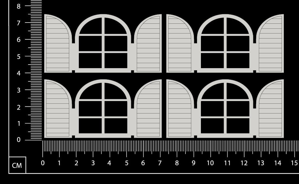 Engraved Windows - D - Small - White Chipboard