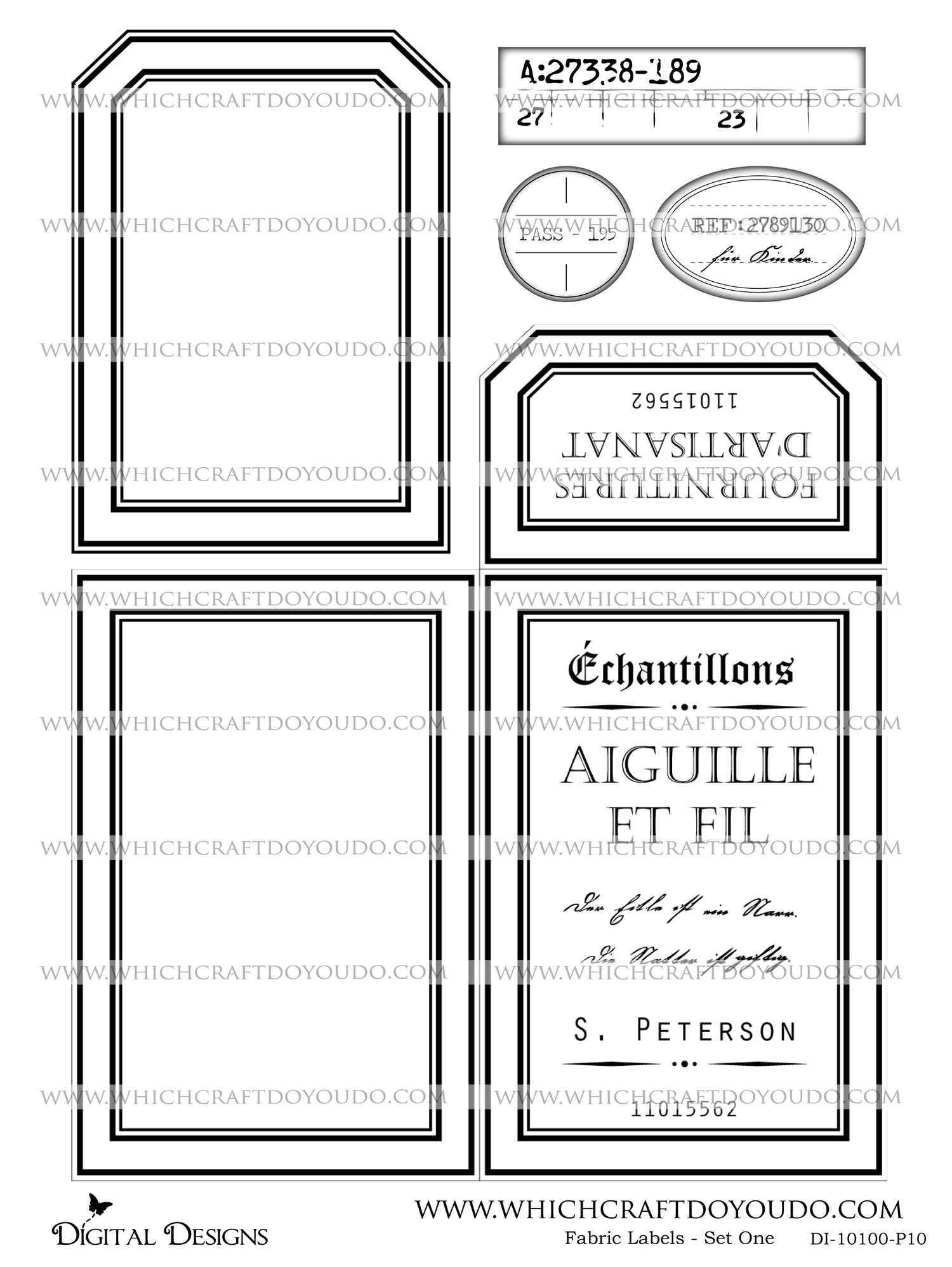 Fabric Labels - Set One - DI-10100 - Digital Download