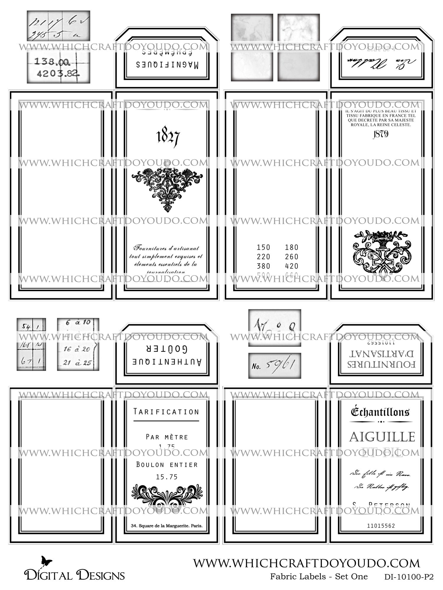 Fabric Labels - Set One - DI-10100 - Digital Download