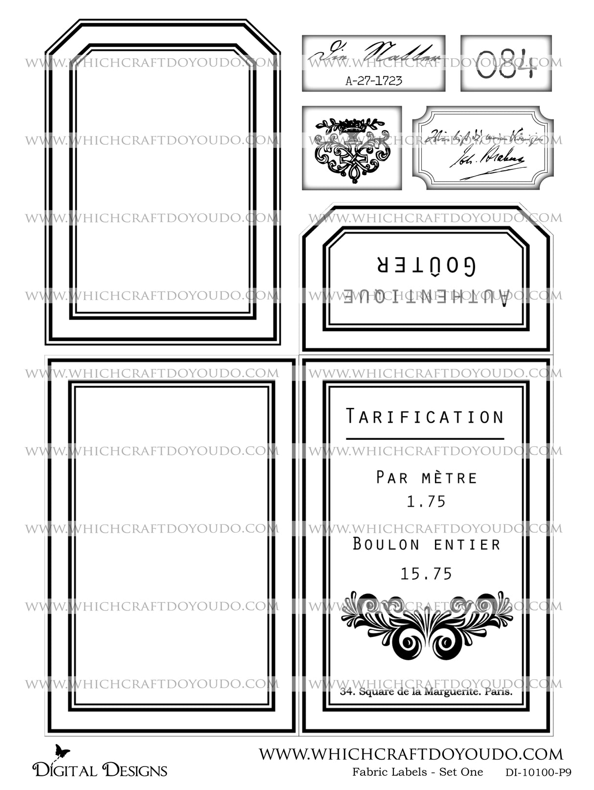 Fabric Labels - Set One - DI-10100 - Digital Download