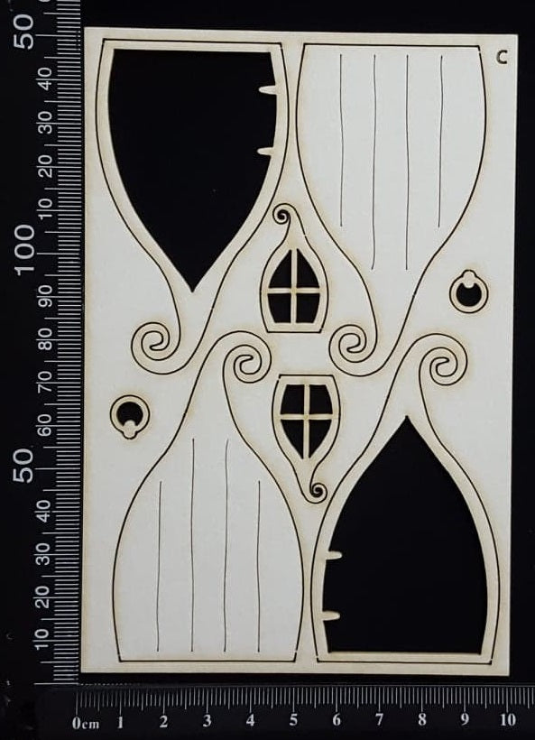 Fairy Door and Window - Layering Set - C - White Chipboard