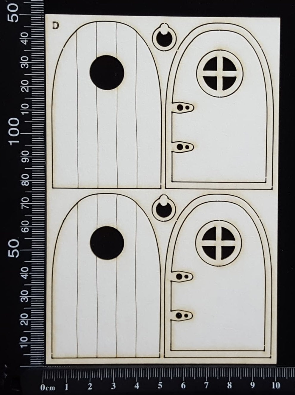Fairy Door and Window - Layering Set - D - White Chipboard