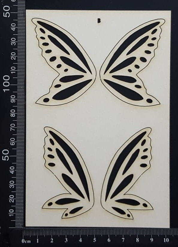Fairy Wings Set - B - White Chipboard